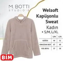 M.BOTTİ STUDİO'S WELSOFT KAPÜŞONLU SWEAT KADIN